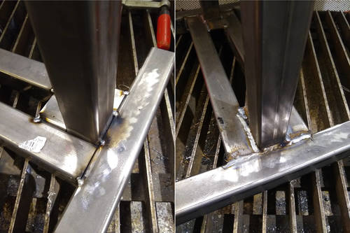 “Corners were first welded with spots, and afterwards with the full seams.